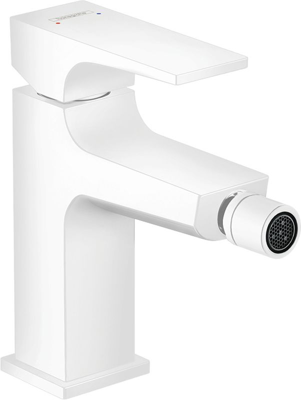 Hansgrohe Bidetmischer Metropol, mit Push-Open Ablaufgarnitur matt, Farbe weiß Bild 1