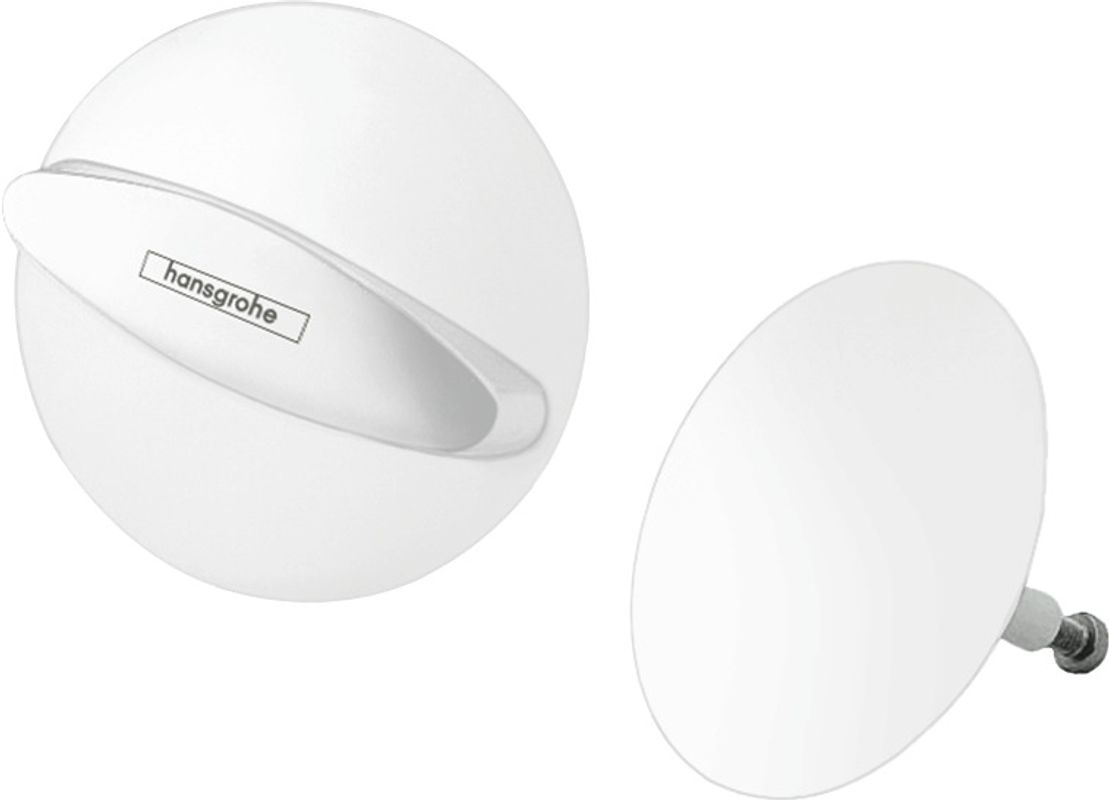 Hansgrohe Ab- und Überlaufgarnitur Flexaplus F-Set (Griff u.Stopfen) mattweiss, Farbe weiß Bild 1