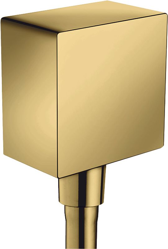 Hansgrohe Schlauchanschluss Fixfit Square, mit Rückflussverhinderer PGO, DN 15, Farbe gold Bild 1