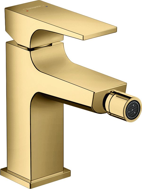 Hansgrohe Bidetmischer Metropol, mit Push-Open Ablaufgarnitur PGO, Farbe gold Bild 1