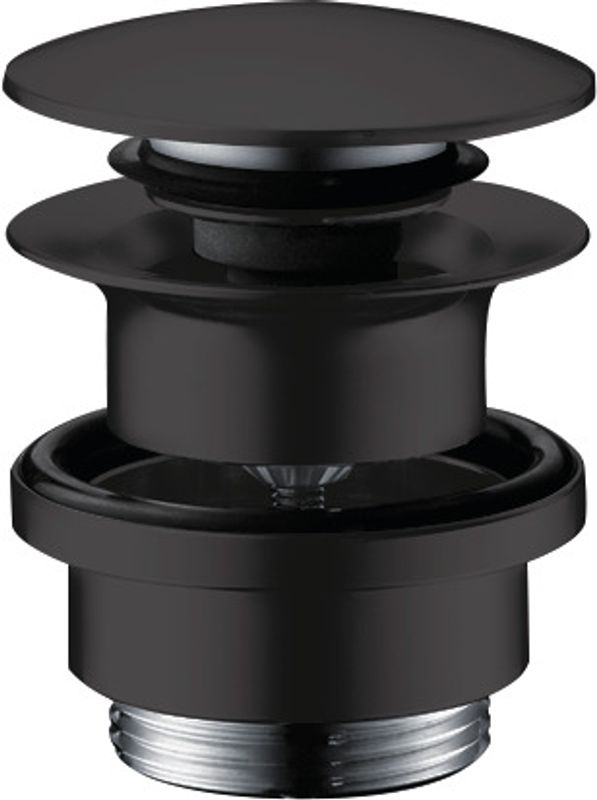 Hansgrohe Ablaufventil Push-Open 1 1/4", mit Überlaufloch, Farbe schwarz Bild 1