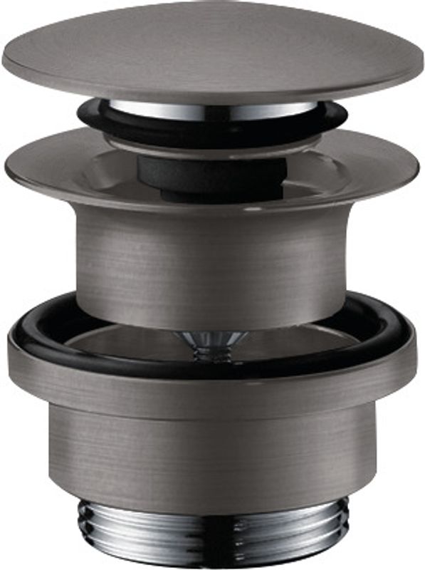 Hansgrohe Ablaufventil push-open BBC, mit Überlaufloch, DN 32, Farbe black chrome Bild 1