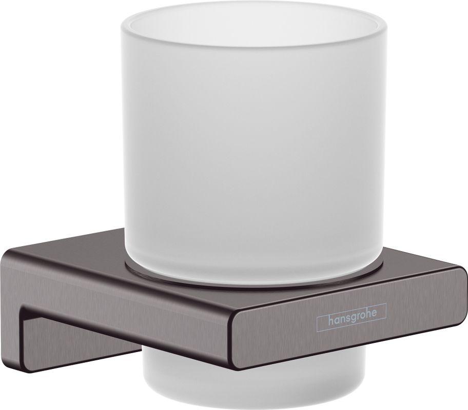 Hansgrohe Zahnputzbecher AddStoris brushed, 94 x 81 x 91 mm, Farbe black chrome Bild 1