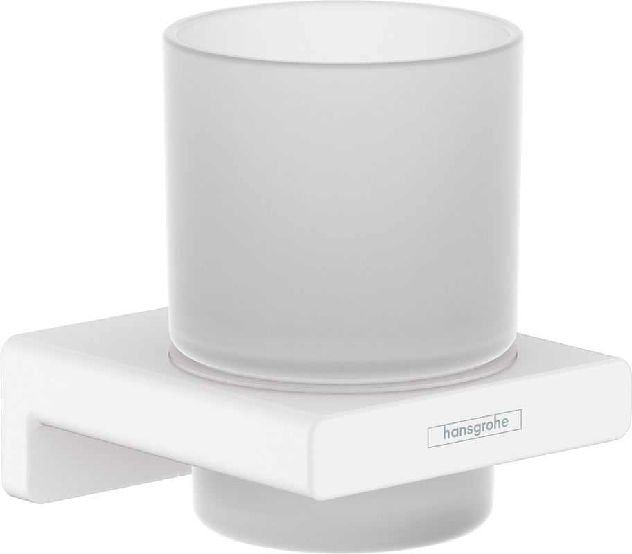 Hansgrohe Zahnputzbecher AddStoris matt weiss, 94 x 81 x 91 mm, Farbe weiß Bild 1