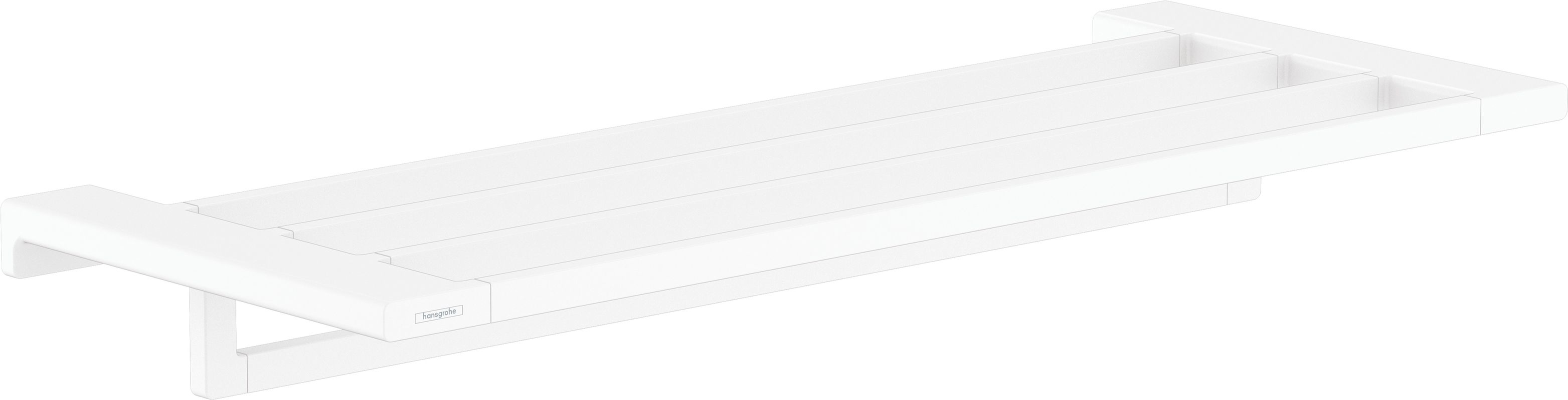 Hansgrohe Handtuchablage, mit Handtuchhalter AddStoris mattweiss, 72 x 248 x 248 mm, Farbe weiß Bild 1