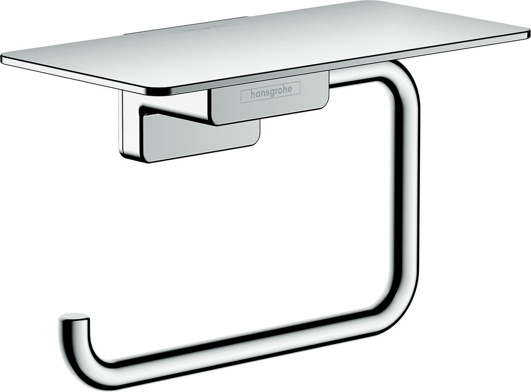 Hansgrohe Papierrollenhalter, mit Ablage, 77 x 80 x 80 mm, Farbe chrom Bild 1