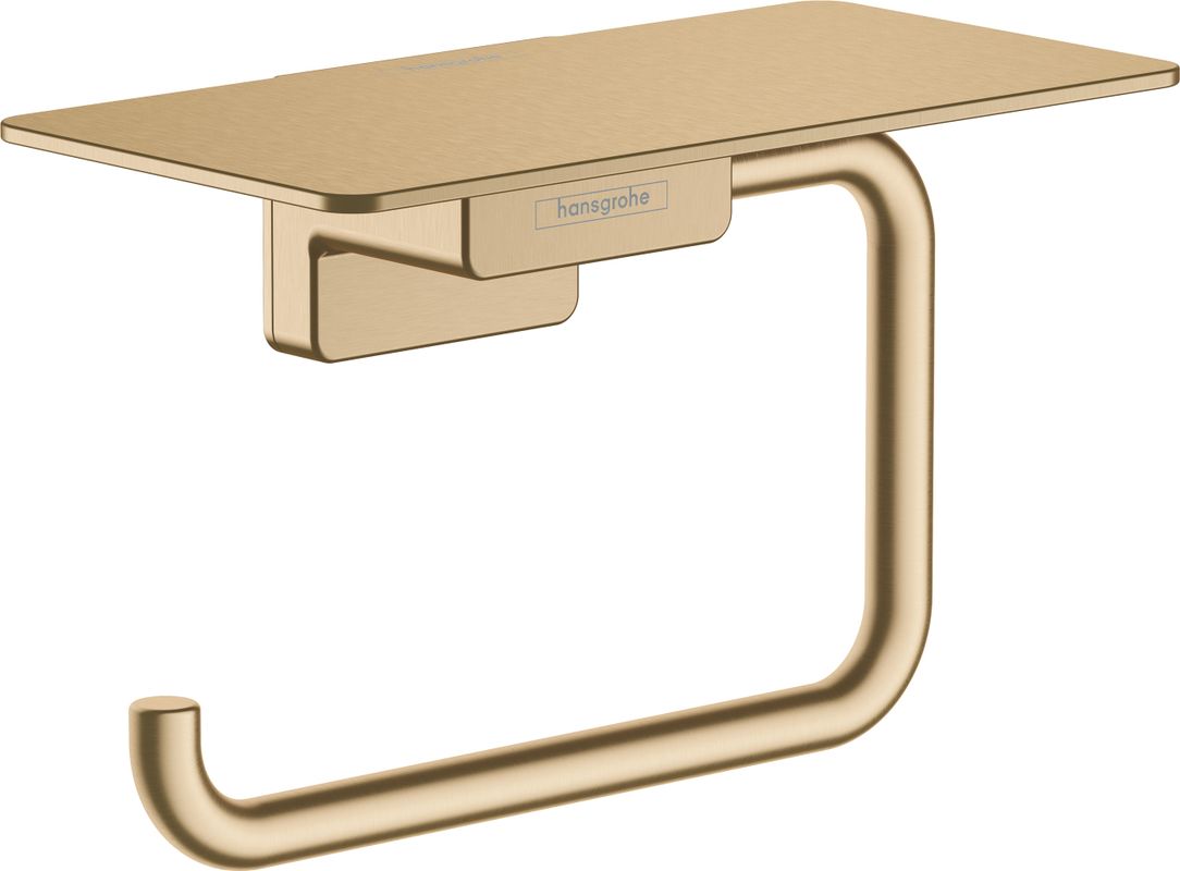 Hansgrohe Papierrollenhalter AddStoris, mit Ablage brushed, 77 x 80 x 80 mm, Farbe bronze Bild 1