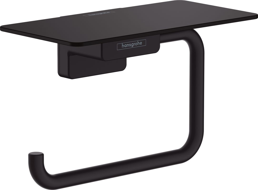 Hansgrohe Papierrollenhalter AddStoris, mit Ablage, 77 x 80 x 80 mm, Farbe schwarz Bild 1