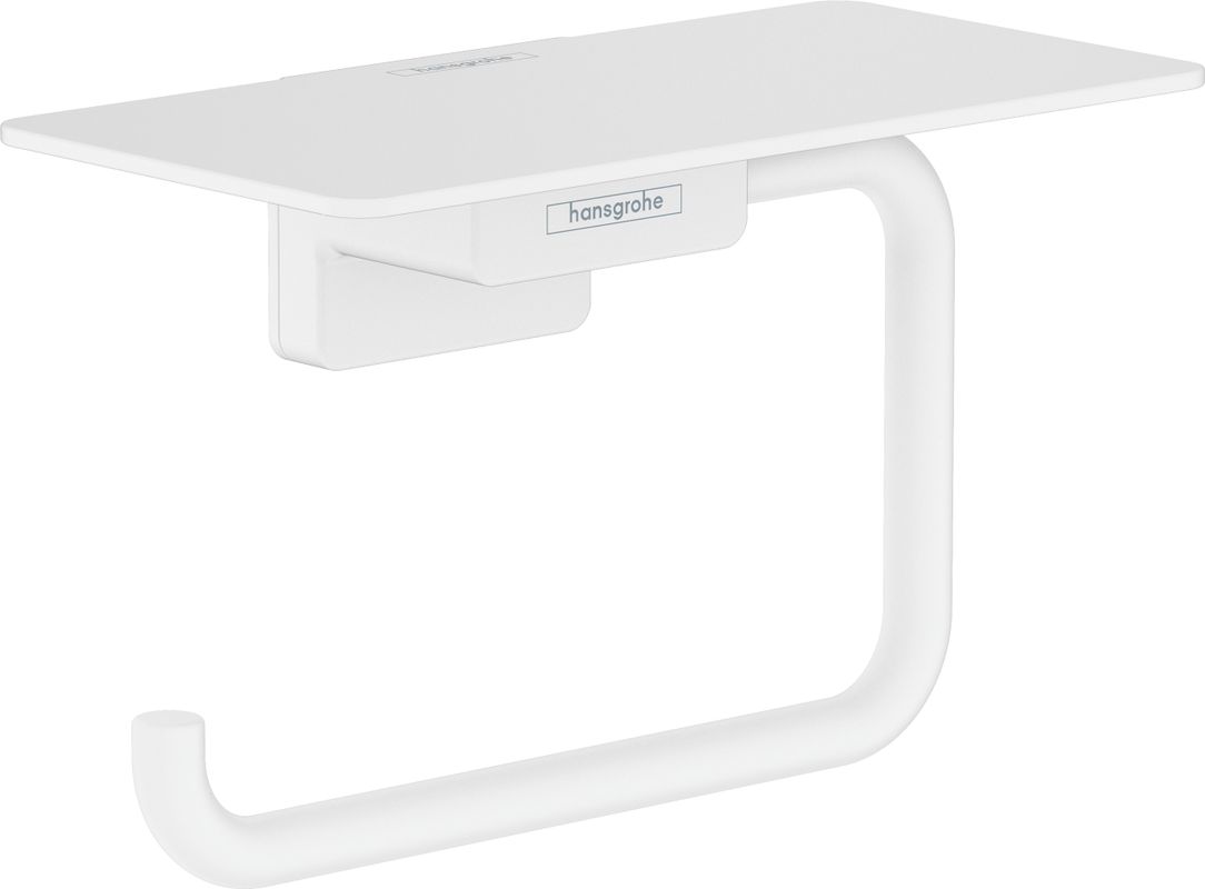 Hansgrohe Papierrollenhalter, mit Ablage AddStoris mattweiss, 77 x 80 x 80 mm, Farbe weiß Bild 1