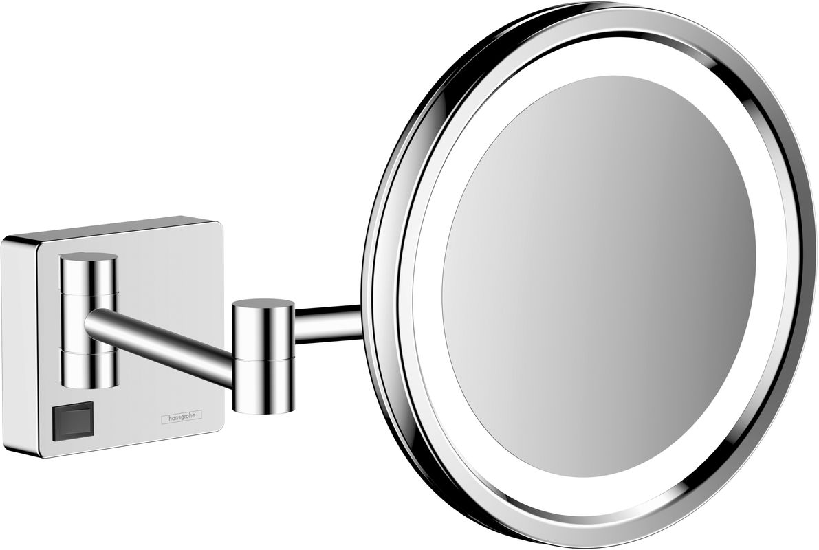 Hansgrohe LED-Rasierspiegel AddStoris rund, 3-fach, Durchmesser: 217 mm, 217 x 208 mm, Farbe chrom Bild 1