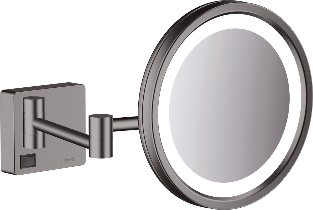 Hansgrohe Rasierspiegel AddStoris BBC, mit LED Licht, 217 x 208 mm, Farbe black chrome Bild 1
