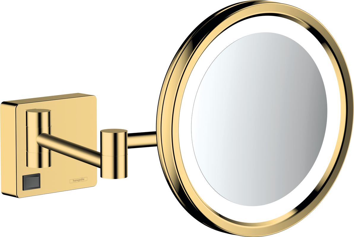 Hansgrohe Rasierspiegel AddStoris PGO, mit LED Licht, 217 x 208 mm, Farbe gold Bild 1