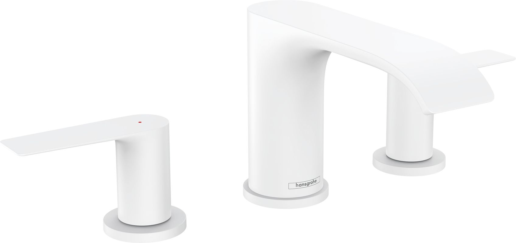 Hansgrohe 3-Loch Waschtischarmatur 95 Vivenis mit Zugstangen-Ablaufgarnitur matt, Farbe weiß Bild 1