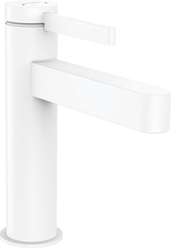 Hansgrohe Waschtischmischer 110 Finoris, mit Push-Open Ablaufgarnitur matt, Farbe weiß Bild 1