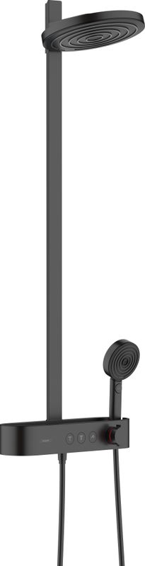 Hansgrohe S Showerpipe 260 2-strahlig, mit AP-Thermostat, 1104 x 413 x 276 mm, Farbe schwarz Bild 1