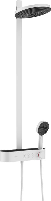 Hansgrohe Showerpipe Pulsify S 260 2jet, mit Brausethermostat Aufputz matt, 1104 x 413 x 276 mm, Farbe weiß Bild 1
