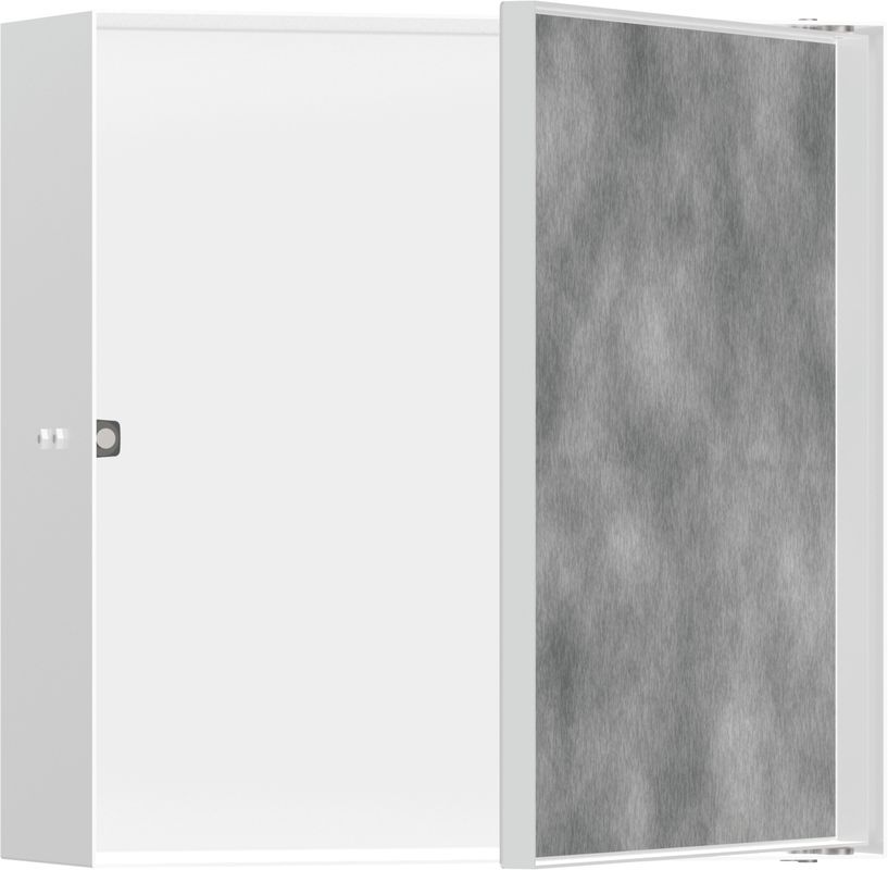 Hansgrohe XtraStoris Rock Wandnische, mit befliesb.Tür 300 x 300 x 100 mm MW, 390 x 390 mm, Farbe weiß Bild 1