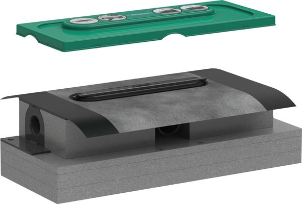 Hansgrohe uBox Grundkörper universal für Duschrinne Ablaufgehaeuse, für flache Installation, 70 x 343 x 139 mm Bild 2