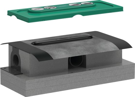 Hansgrohe uBox Grundkörper universal für Duschrinne Ablaufgehaeuse, für Standardinstallation, 87 x 343 x 139 mm Bild 2