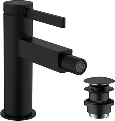 Hansgrohe Bidetmischer Finoris, mit Push-Open Ablaufgarnitur matt, Farbe schwarz Bild 2