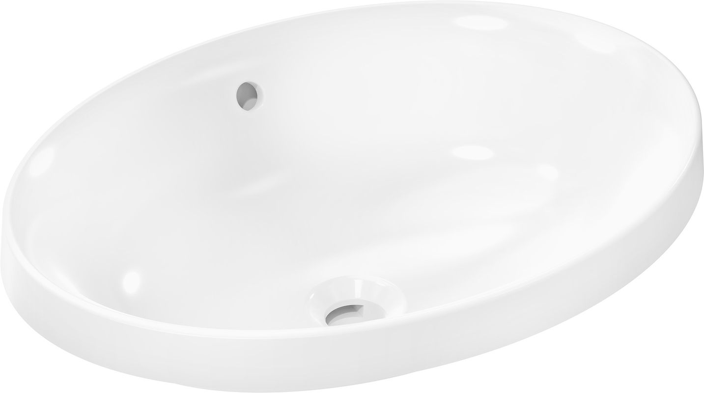 Hansgrohe Einbauwaschtisch Xuniva D 550 x 400 mm ohne Hahnloch mit Überlauf SMC weiss, 175 x 400 mm, Farbe weiß Bild 1