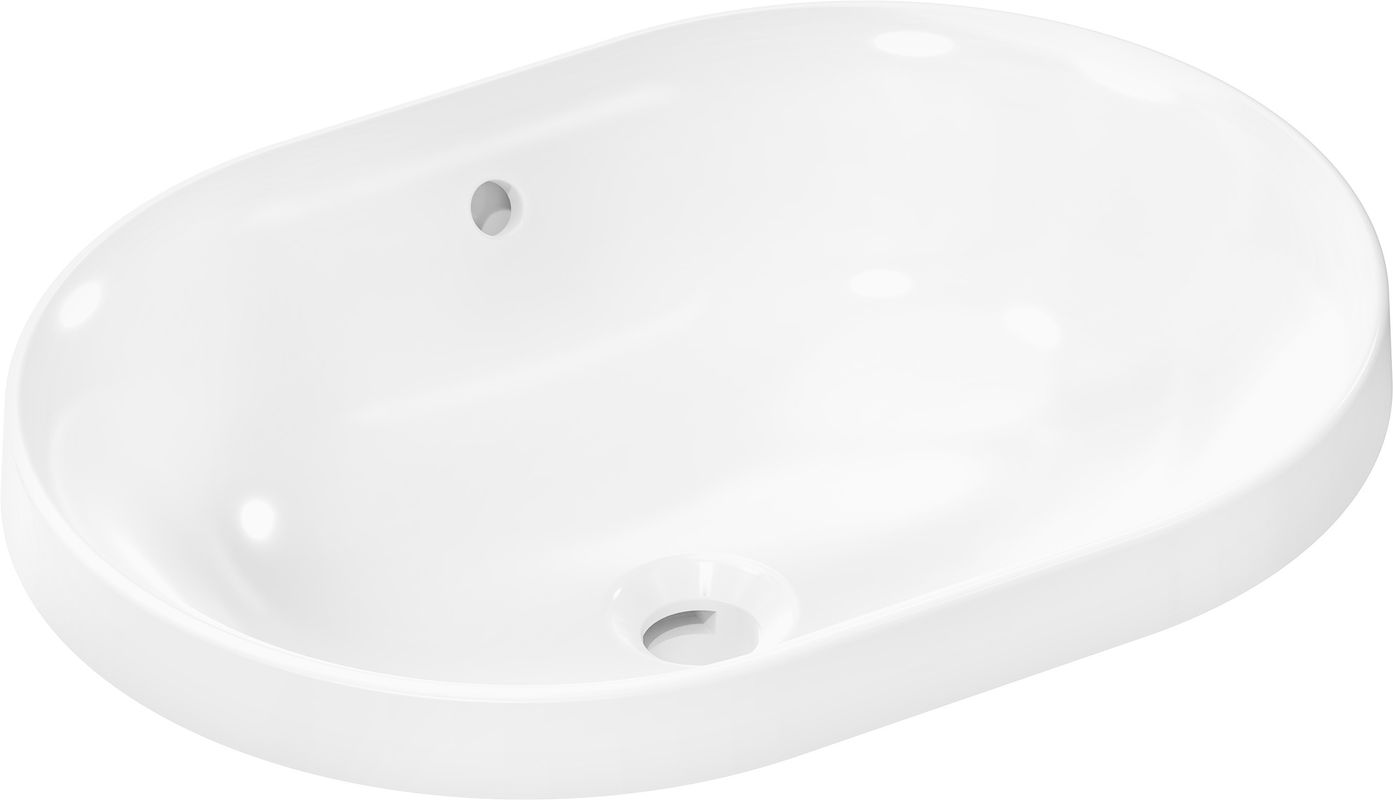 Hansgrohe Einbauwaschtisch Xuniva U 550 x 400 mm ohne Hahnloch mit Überlauf weiss, 175 x 400 mm, Farbe weiß Bild 1