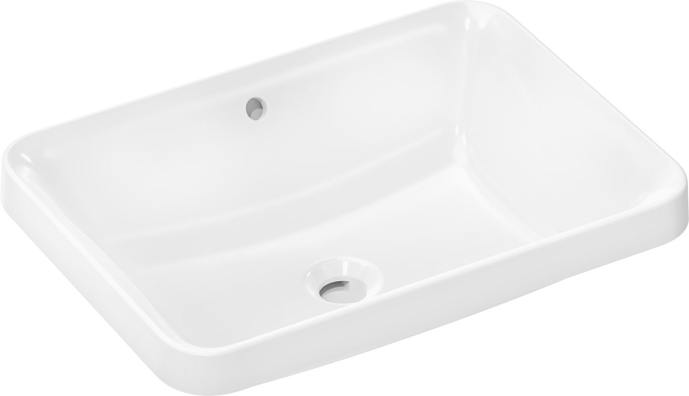 Hansgrohe Einbauwaschtisch Xuniva Q 550 x 400 mm ohne Hahnloch mit Überlauf SMC weiss, 175 x 400 mm, Farbe weiß Bild 1