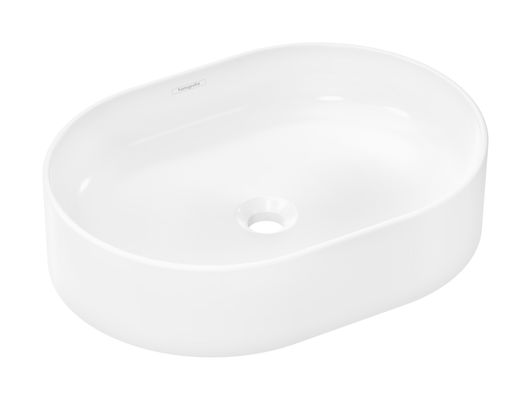 Hansgrohe Aufsatzwaschtisch Xuniva U 550 x 400 mm ohne Hahnloch u.Überlauf weiss, 130 x 400 mm, Farbe weiß Bild 2