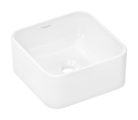 Hansgrohe Aufsatzwaschtisch Xuniva Q 300 x 300 mm ohne Hahnloch u.Überlauf weiss, 130 x 300 mm, Farbe weiß Bild 2