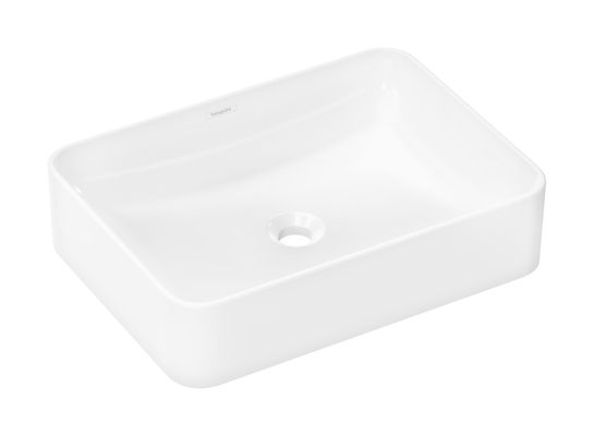 Hansgrohe Aufsatzwaschtisch Xuniva Q 550 x 400 mm ohne Hahnloch u.Überlauf weiss, 130 x 400 mm, Farbe weiß Bild 2