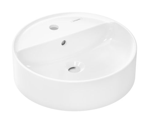 Hansgrohe Aufsatzwaschtisch Xuniva S 450 x 450 mm mi.Hahnloch u.Überlauf weiss, 145 x 450 mm, Farbe weiß Bild 2