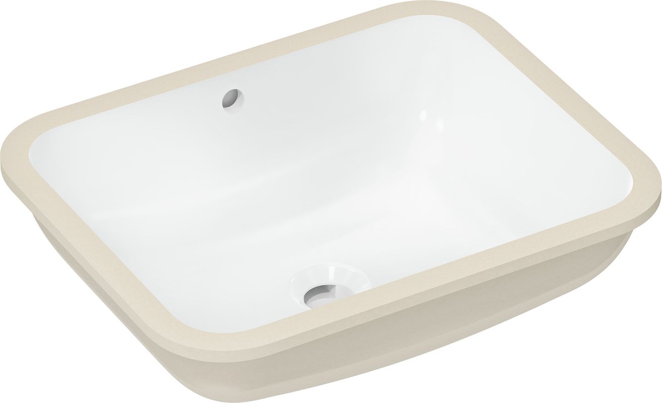 Hansgrohe Unterbauwaschtisch Xuniva Q 450 x 350 mm ohne Hahnl.mit Überlauf SMC weiss, 175 x 350 mm, Farbe weiß Bild 1