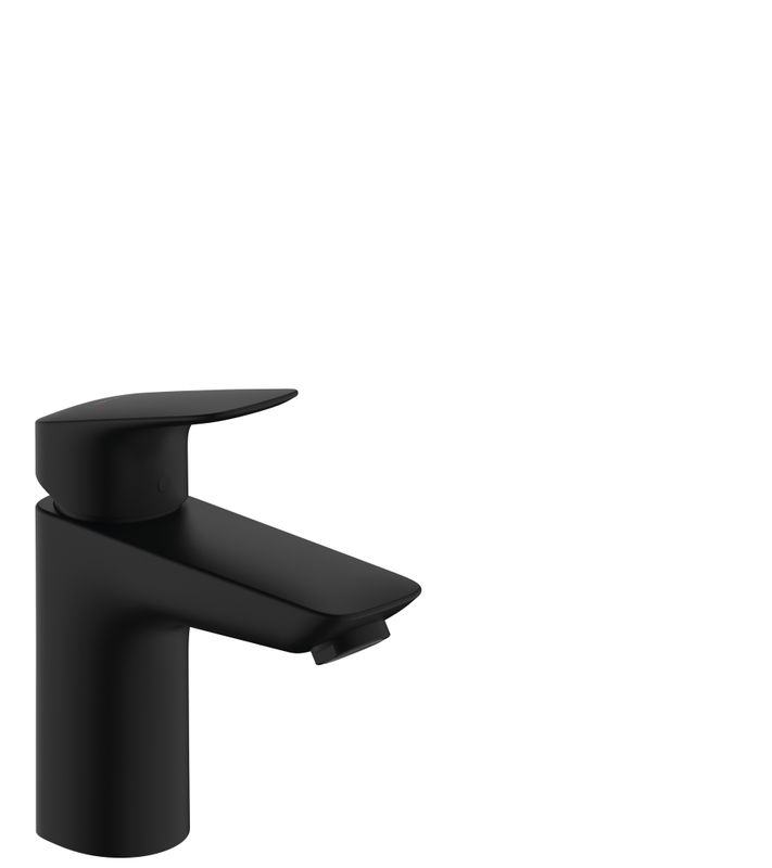 Hansgrohe Waschtischmischer Logis 100, mit Push-Open Ablaufgarnitur matt, Farbe schwarz Bild 1