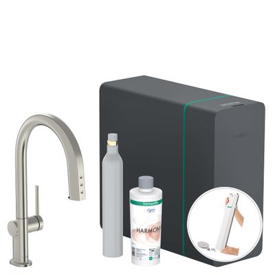 Hansgrohe SodaSystem 210 Aqittura M91 Ausziehauslauf 1j sBox Starter Set ST, Farbe Edelstahl-Optik (silber) Bild 2