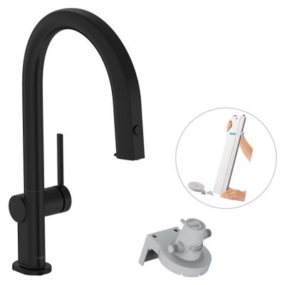 Hansgrohe FilterSystem 210 Aqittura M91 Ausziehauslauf 1jet sBox mattschwarz Bild 2
