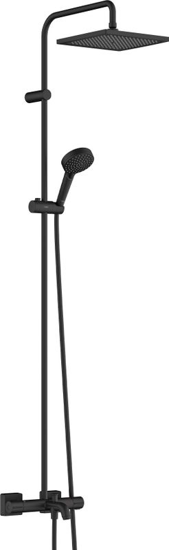Hansgrohe Showerpipe 240 1jet Vernis Shape matt, mit Wannenthermostat, 1524 x 276 x 547 mm, Farbe schwarz Bild 1