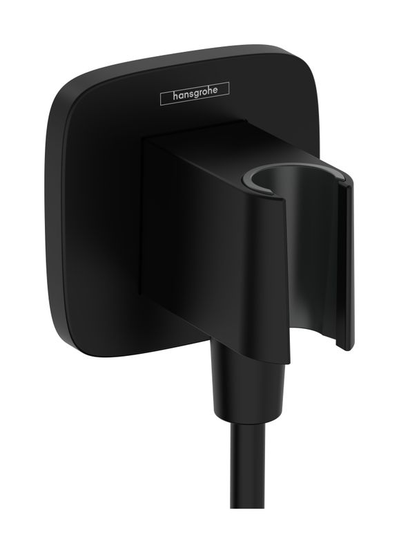 Hansgrohe Wandanschlussbogen FixFit Q Porter KS, mit Handbrausehalter, Farbe schwarz Bild 1