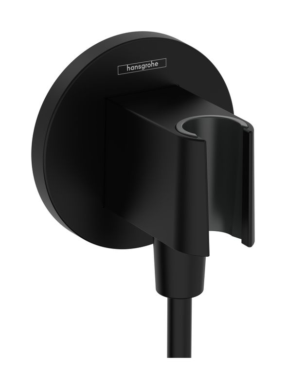 Hansgrohe Wandanschlussbogen FixFit S Porter KS, mit Handbrausehalter, Farbe schwarz Bild 1