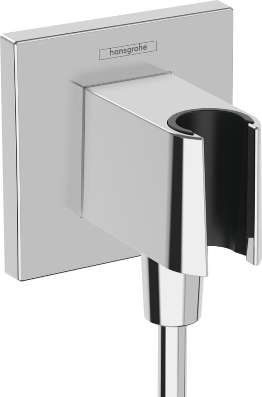 Hansgrohe Wandanschlussbogen FixFit E Porter KS, mit Handbrausehalter, verchromt, Farbe chrom Bild 1