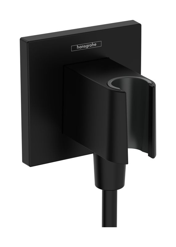 Hansgrohe Wandanschlussbogen FixFit E Porter KS, mit Handbrausehalter, Farbe schwarz Bild 1