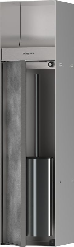 Hansgrohe Ein.Toilettenbürstenh.XtraStoris Rock mit Papierhalter u.befliesbarer Tür BST, 690 x 240 mm, Farbe Edelstahl-Optik (silber) Bild 1