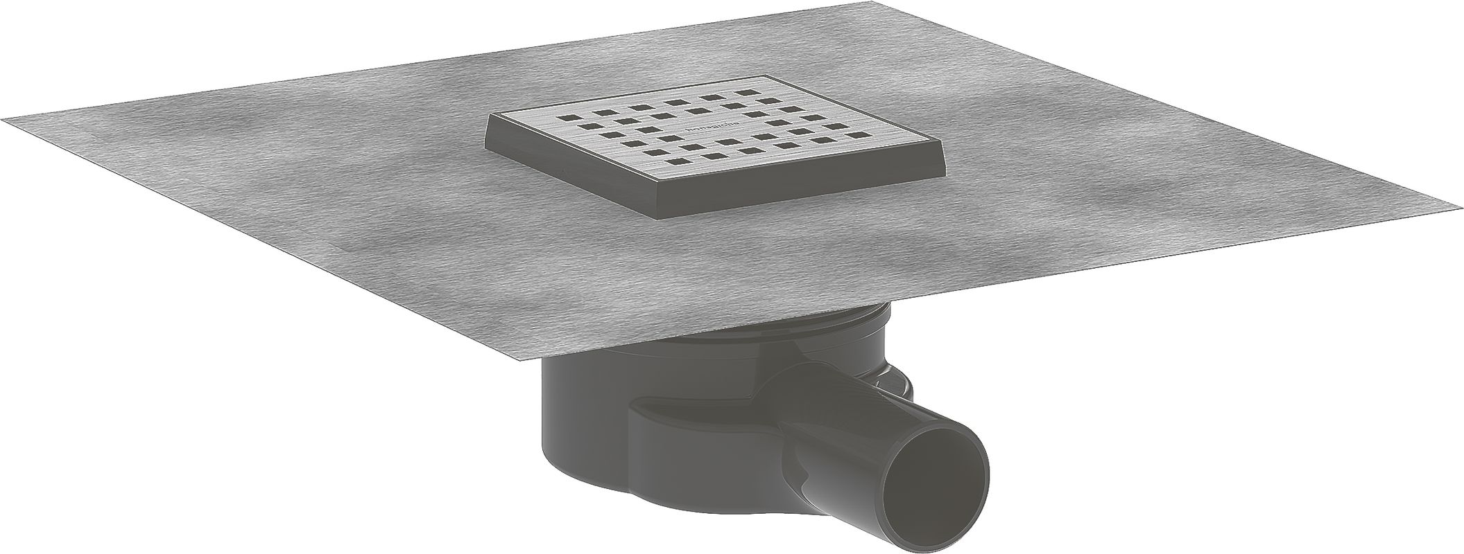 Hansgrohe Komplettset Punktab.RainDrain Point, 102 x 100 x 100 mm, Farbe silberfarben Bild 1