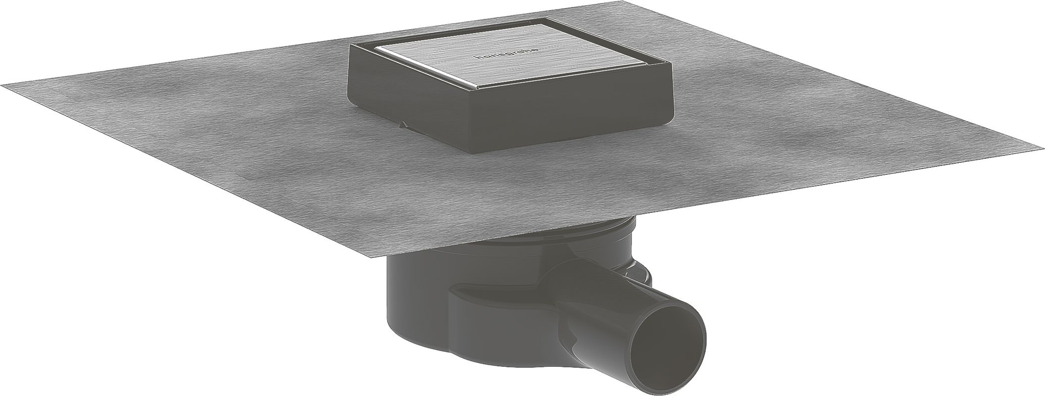 Hansgrohe Komplettset Punktab.RainDrain Point 100 x 100 mm befliesbar, 117 x 100 x 100 mm, Farbe silberfarben Bild 1