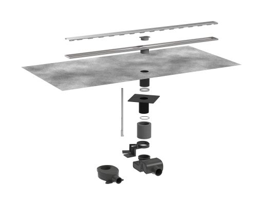 Hansgrohe Komplettset RainDrain Allround 1000 mm für Stand./flache Installation BST, 105 x 1000 x 69 mm Bild 4