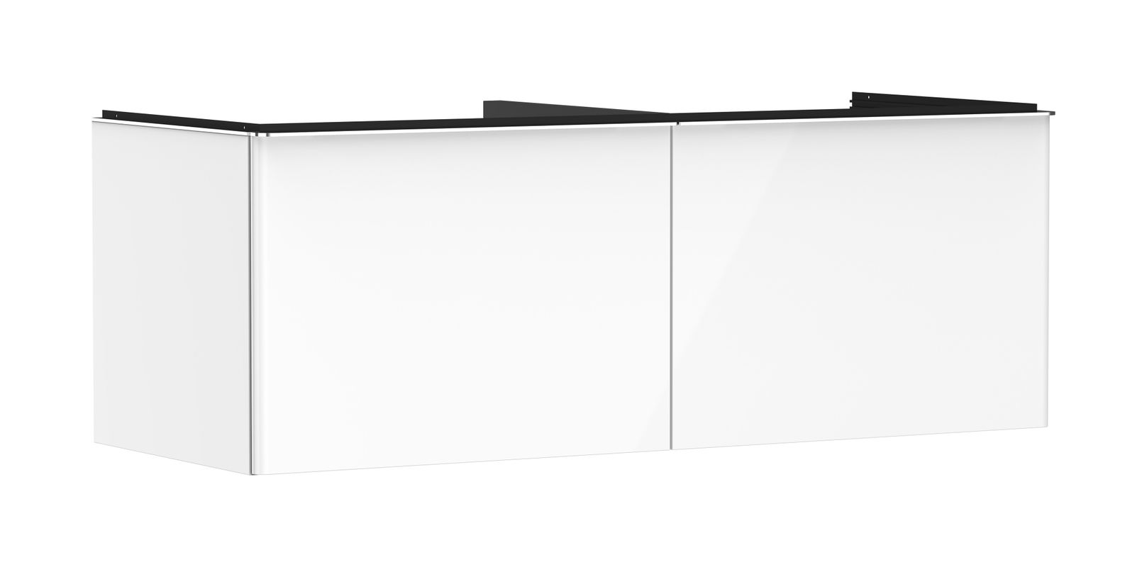 Hansgrohe Waschtischunterschrank Xelu Q we hgl 1360 x 540 mm 2SK für Kon./AWT ge chr, 495 x 1360 x 570 mm, Farbe weiß Bild 1