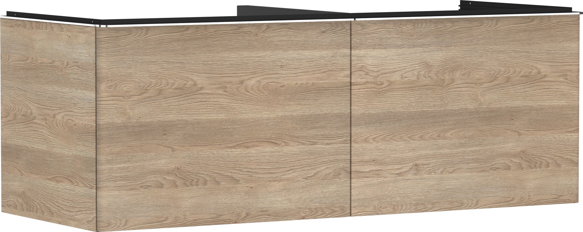 Hansgrohe Waschtischunterschrank Xelu Q ECHN 1360 x 540 mm 2SK für Kons.mit AWT ge chr, 495 x 1360 x 570 mm, Farbe Eiche natur Bild 1