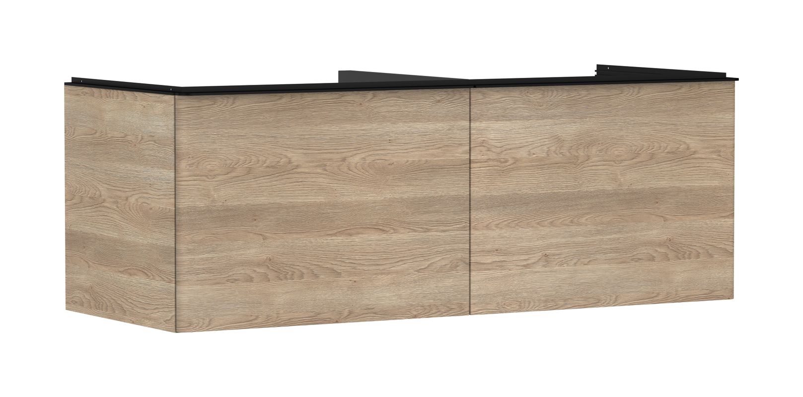 Hansgrohe Waschtischunterschrank Xelu Q ECHN 1360 x 540 mm 2SK für Kons.mit AWT ge MSW, 495 x 1360 x 570 mm, Farbe schwarz Bild 1