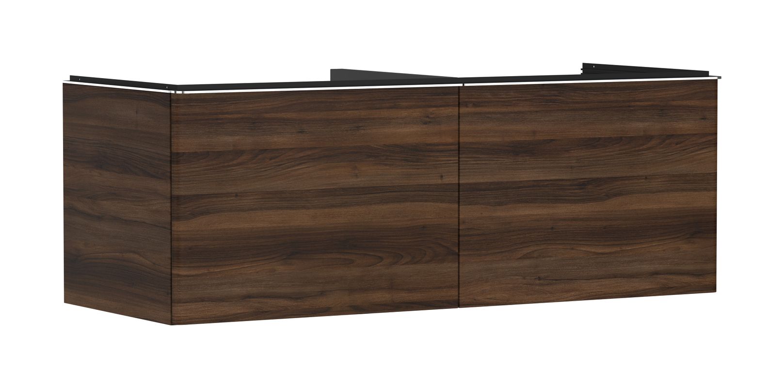 Hansgrohe Waschtischunterschrank Xelu Q NBD 1360 x 540 mm mit 2SK für Kons.mit AWT ge chr, 495 x 1360 x 570 mm, Farbe nussbaum dunkel Bild 1