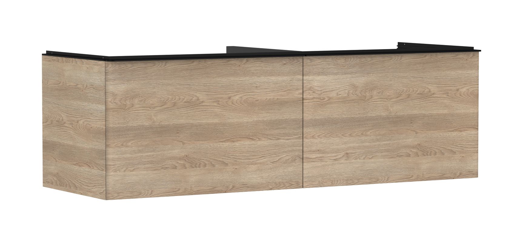 Hansgrohe Waschtischunterschrank Xelu Q ECHN 1560 x 540 mm 2SK für Kons.mit AWT ge MSW, 495 x 1560 x 570 mm, Farbe schwarz Bild 1