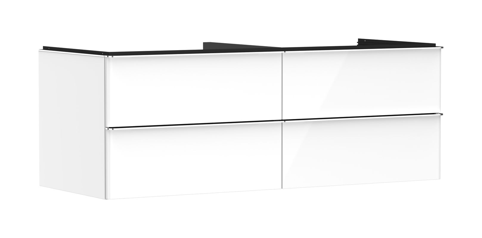 Hansgrohe Waschtischunterschrank Xelu Q we hgl 1360 x 540 mm m.4SK für Kons./AWT chr, 495 x 1360 x 570 mm, Farbe weiß Bild 1